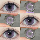 Qfdian  1 Pair Myopia Fashion Lens Prescription Colored Contact Lenses Beauty Pupils Purple Eye Lenses Blue Eye Color Lenses