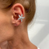 Qfdian  Vintage Flower C Shape Ear Cuff Silver Golded Starfish Shell Ring Clip Irregular Shape Minimalism C-shaped Ear Clip Travel