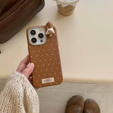 Qfdian 3D cute sleeping cat ins points shell for iphone 14pro 13 16 15 pro max 12 14 11 15promax 16pro autume winter leather phone case