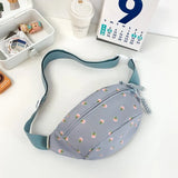 Qfdian  Japanese Ins Sweet Flower Print Women's Handbags All Match Kawaii Fashion Chest Bag Y2k Aesthetic Casual Shoulder Crossbody Bags