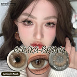Qfdian 1 Pair Colored Contact Lenses for Eyes Natural Fashion Lenses Gray Beauty Pupils Blue Eye Lenses Cosmetics Soft Lenses