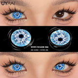 Qfdian 1 Pair Cosplay White Colored Contact Lenses Black Lenses Halloween Beauty Makeup Lens Vampire Red Lenses Anime Colorcon
