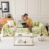 Qfdian Boho Sofa Covers, Chenille Couch Cover for Dogs Geometric Jacquard Sofa Slipcover Living Room Pet Furniture Protector Washable