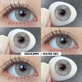 Qfdian  1 pair Green Color Series Contact Lenses for Eyes Natural Blue Lenses Eye Makeup Beauty Pupils Yearly Use Cosmetics Len