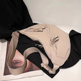 Qfdian  Fashion Y2k Aesthetic Casual Crossbody Chest Bags Men Women Vintage All Match Hobo Bag All Match Simple Trendy Shoulder Handbags