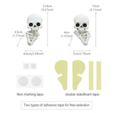 Qfdian  Set of 2 Funny Keep Quiet Skeleton Statue Window Peeker Door Corner Decor, Horror Resin Skull Figurines Gothic Wall Sculpture S
