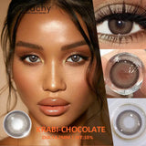 Qfdian  1 Pair Natural Fashion Colored Contact Lenses for Eyes Brown Pupils Gray Contact Lenses Cosmetic Lens New Pupil Yearly