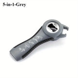 Qfdian Opener Multi Functional Five In One Beverage Bottle Opener Cap Twister Four Position Can Opener Anti Slip Cap Twister