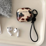 Qfdian Gradient transparent animal graffiti TPU protection cover with keychain anti loss rope case for airpods 4 3 2 1 pro 2 soft cases
