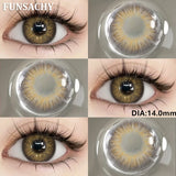 Qfdian  1 Pair Myopia 0~-8.00 Degree Color Contact Lenses for Eyes Natural Lenses with Prescription Diopter Eye Contacts Yearly
