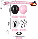 Qfdian  20Pcs Pink Halloween Balloons Ghost Balloon Black Latex Balloons Bat Confetti Ballon for Birthday Halloween Party Decorations