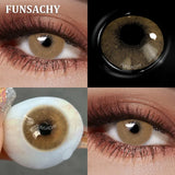 Qfdian  1 Pair Dark Brown Color Contact Lenses for Eyes New Natural Black Lens 14.5mm Big Diameter Eye Contacts Cosmetic Yearly