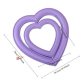 Qfdian  Cute Heart-shaped Makeup Mirror Room Decoration Wall Mounted Desktop Vanity Mirror Set Up Props for Photography Home Decoration