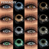 Qfdian  1Pair Big Eyes Gray Lenses Korean Natural Lenses Color Contact Lens Eyes Brown Blue Beautiful Pupil Lentes Cosmetics