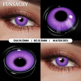 Qfdian  1 Pair Red Cosplay Witch Contact Lenses Halloween Black White Makeup Lens Crazy Party Role Playing Eye Contacts Lens