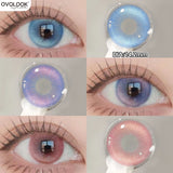 Qfdian  2pcs/pair Beauty Purple Contact Lenses for Eyes Myopia Colored Contact Lenses Natural Blue Lens Fashion Cosplay Pupils