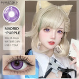Qfdian 1pair Colored Contact Lenses Purple Eye Lenses Yearly Cosplay Red Lenses Cosmetic Contact Helloween Soft Makeup Pupils