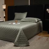 Qfdian 3Pcs Luxury Lyocell Cotton Soft Silky Embossing Quilted Bedspread, Bed Cover, Mattress Topper Coverlet, Bed Sheet, Pillowcases