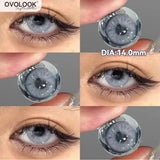 Qfdian  2PCS Colored Contact Lenses New Blue Prescription Contact Lenses Fashion Pupils Cosmetics Eye Color Lenses Myopia Brown