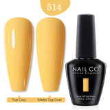 Qfdian  15ml UV Gel Nail Polish Semi Permanent Gel Varnish Enamel Brown Nail Gel Design Red Nails Art Nude Color Glitter Manicure
