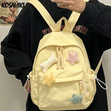 Qfdian Women Students Simple All Match Kawaii Backpack Sweet Cute Star Bone Schoolbags Casual Y2k Aesthetic Fashion Preppy Backpacks