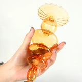 Qfdian Nordic Orange Glass Taper Candle Holder Creative Home Decor Wedding Party Dinner Candlelight Decoration Living Room Candlestick