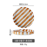 Qfdian Simple Striped Ceramic Teacup Hotel Café Porcelain Coffee Cup 280ml Office Mug Breakfast Bread Dessert Mug Gift Table Decoration