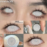 Qfdian  1 Pair Red Cosplay Contact Lenses for Eyes Vampire Black White Lenses for Halloween Eye Makeup Eye Contacts Beauty Lens