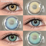Qfdian  1 Pair New Color Contact Lenses for Eye Beautiful Pupil Fashion Blue Soft Lenses Gray Natural Contacts Yearly Cosmetics