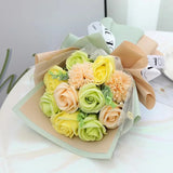 Qfdian  Artificial Soap Flower Preserved Bouquet Rose Realistic Mothers Day Valentines Day Anniversary Wedding Romantic Gift Decoration