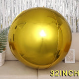 Qfdian  32inch Silver Gold 4D Balloons Foil Helium Huge Balloon Birthday Party Wedding Halloween Christmas Valentines Baby Shower Decor