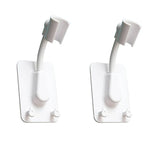 Qfdian 360° Shower Head Holder Adjustable Self-Adhesive Showerhead Bracket Wall Mount SPA Stand With 2 Hooks For Bathroom