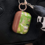 Qfdian Cute Green Lawn Puppy Dog Shockproof Protective Case Cover for AirPods 1 2 3 AirPods Pro Pro 2 Soft Silicone Gloss Bumper Coque