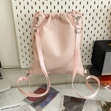 Qfdian Drawstring Bow Pleated Shoulder Crossbody Bags Transparent Casual Travel Ita Bag Fashion Ins Sweet Women Backpacks Y2k Aesthetic
