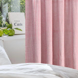 Qfdian  2 Pieces ,Pink Lattice Opaque Curtain with Ruffled Lace Drapes For Living Room,Princess Window Treatment for Daughters Bedroom