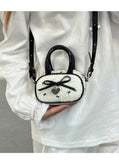 Qfdian Women Mini Cellphone Bags Fashion Sweet Fairy Bow Top-Handle Bag Y2k Aesthetic Ins Clutches Casual Elegant Purses and Handbags