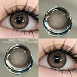 Qfdian  2pcs Colored Contact Lenses Brown Eyes Lenses Gray Lenses Blue Pupils Natural Eye Lens Colored Contacts Eye Cosmetics