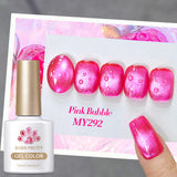 Qfdian 10ml/15ml Guava Green Cat Magnetic Gel Shine  Glitter Semi Permanent Soak Off UV Varnish Nail Supplies