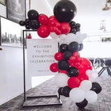 Qfdian  Red Black Balloon Garland Kit Gold Confetti Party Birthday Ballon Arch Casino Theme Wedding Graduation Decorations Helium Globos
