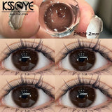 Qfdian 1 Pair New Colored Lenses for Eyes with Myopia Prescription Blue Eyes Contacts Lens Beauty Pupil Yearly Use Fast Shipping