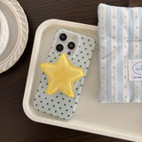 Qfdian  Summer contrasting colors cute star polka dot magnetic attraction ins Korean 14 suitable for 16pro Apple