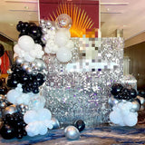 Qfdian  Black Silver Balloons Arch Garland Kit Graduation Decor New Year Ballon Garland Kid Birthday Party Baby Shower Decoration Globos