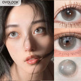 Qfdian  1 Pair/2pcs Color Contact Lenses for Bubble Series Eyes Fashion Natural Pupils Beauty Lens Eyes Myopia Lens Brown Lens