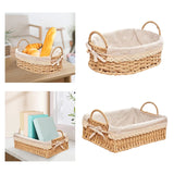 Qfdian Woven Storage Baskets Kitchen Organizer Handwoven with Handles Cosmetic Box for Breakfast Fruit Bedroom Bathroom Home Decorative