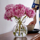 Qfdian  European Style Simple Transparent Glass Vase Hydroponic Flower Vase Dining Table Decoration Nordic Living Room Home Decoration