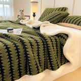 Qfdian  Thicken Warm Flannel Blanket Super Soft Fluffy Queen Blanket Single Double Size Cozy Skin-friendly Multifunctional Nap Blanket