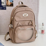 Qfdian Korean Chic Kawaii Cat Schoolbags High-capacity Y2k Aesthetic Students Backpacks Transparent Preppy Women Casual Travel Ita Bags