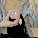 Qfdian  Sweet and cool pink leopard print star suitable for airpods4 protective case, new airpodspro2 apple second generation