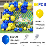 Qfdian  Royal Blue Yellow Balloon Arch Garland Kit Kid Birthday Party Ballon Decor Baby Shower Wedding Anniversary Graduation Decoration