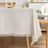 Qfdian  Cotton Linen Tablecloth Rectangular Decorative Protector for Dining Table Coffee Table Dustproof for Home Kitchen Indoor Use